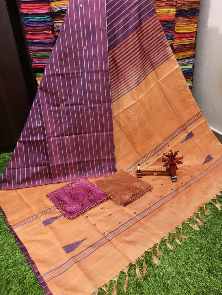 Buy pure vegan silk saree online handloom Kosigam