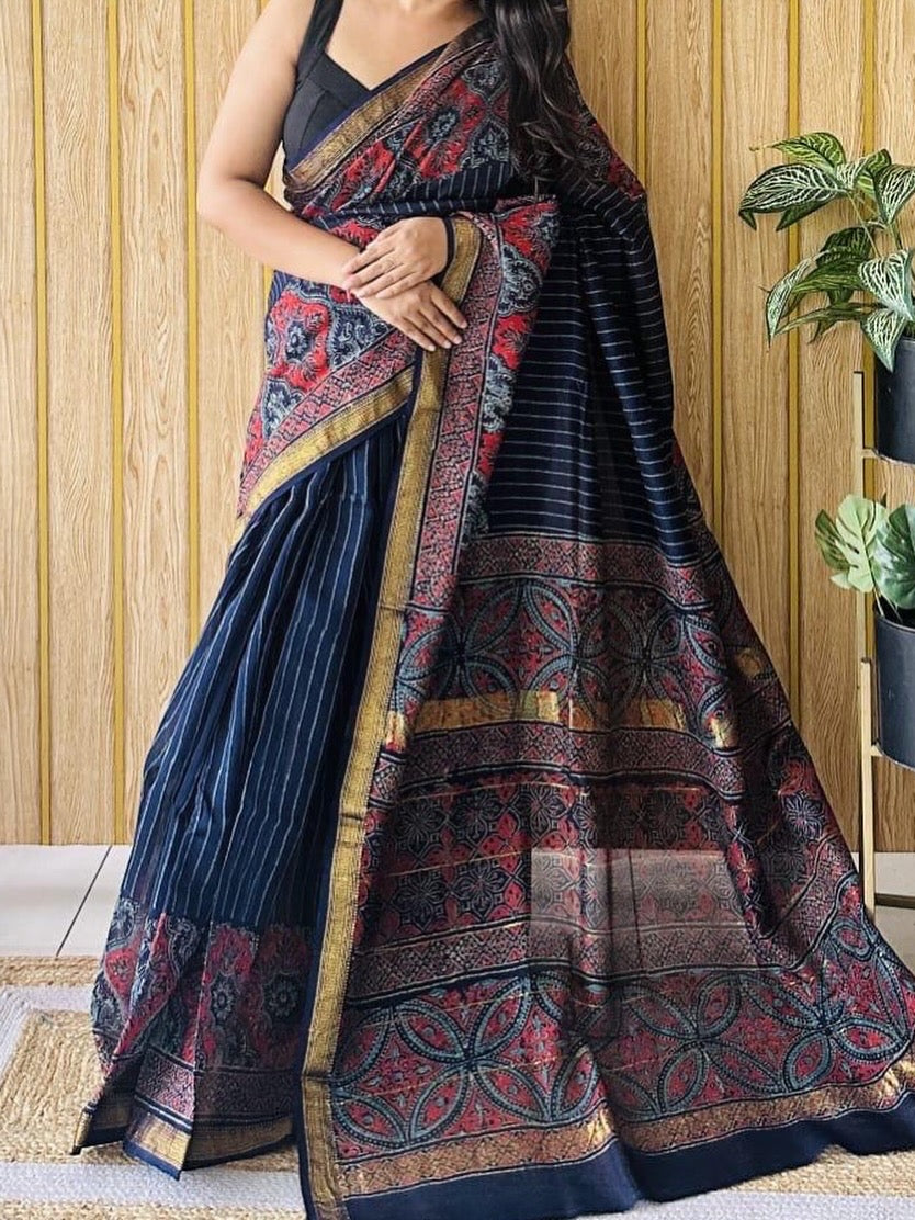 Trendy colorful modal silk saree : maheswari silk: ready for delivery