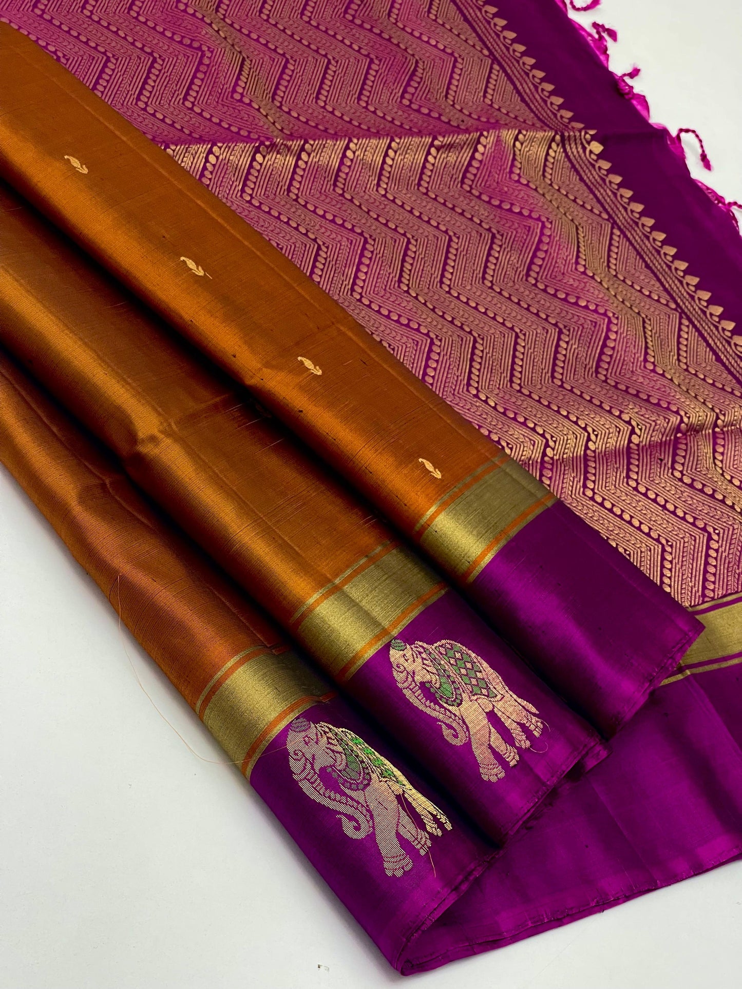 Festival collection Pure Soft Silk saree pretty detailed elephants border
