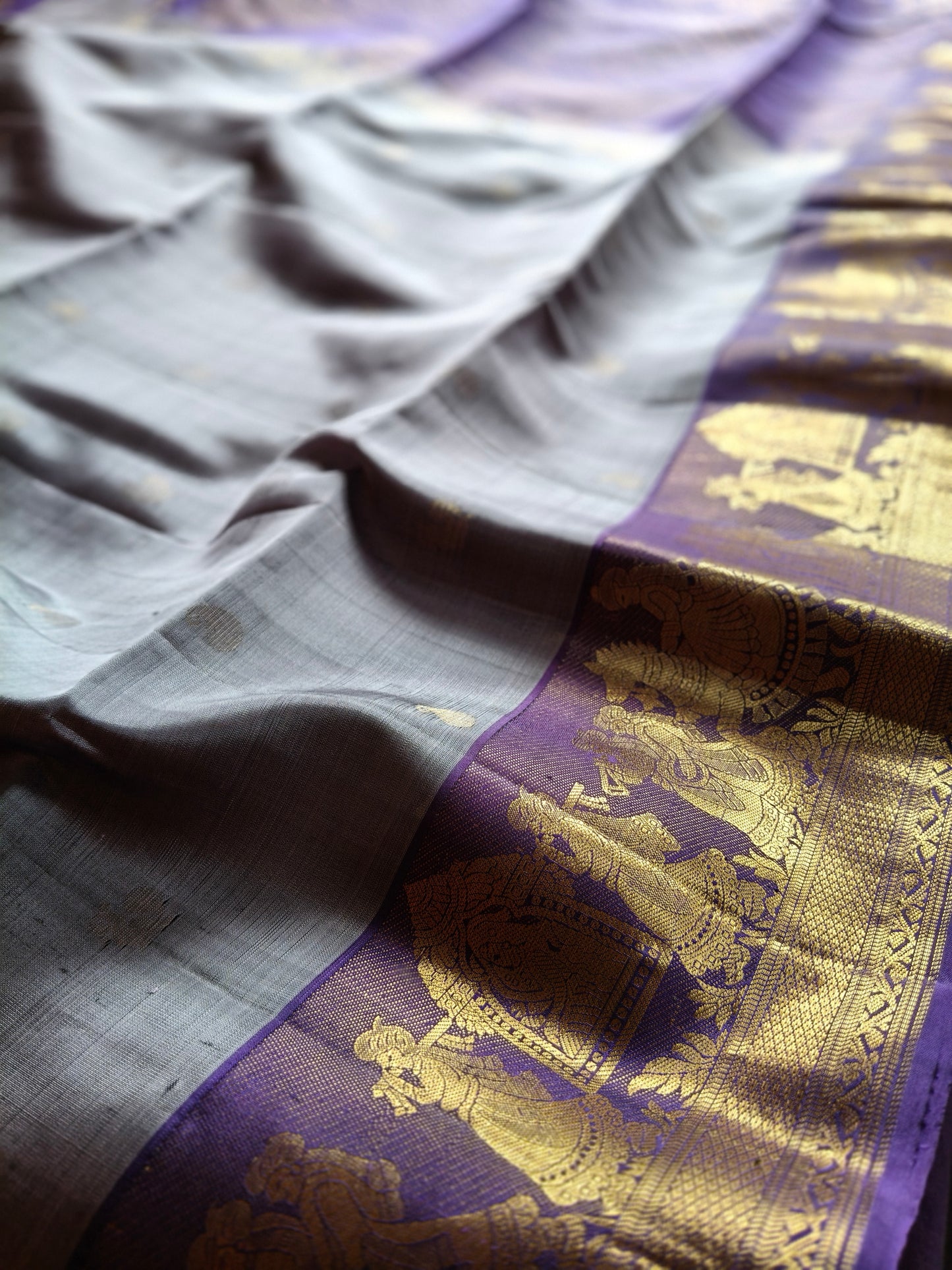Beautiful pallaku jacquard border pure kanchipuram SOFT SILK SAREE very unique