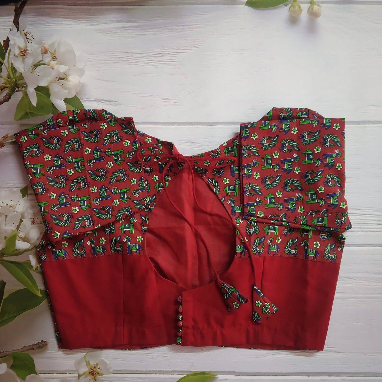 Kalamkari Readymade Blouse ( Size 36 with alterable margin up to 40)