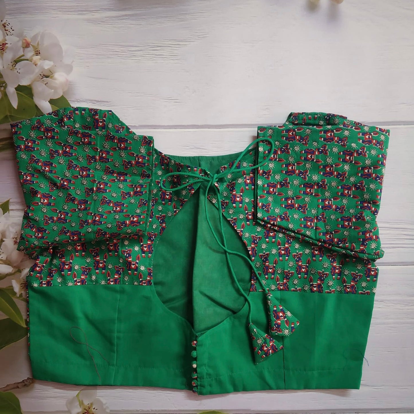 Kalamkari Readymade Blouse ( Size 36 with alterable margin up to 40)