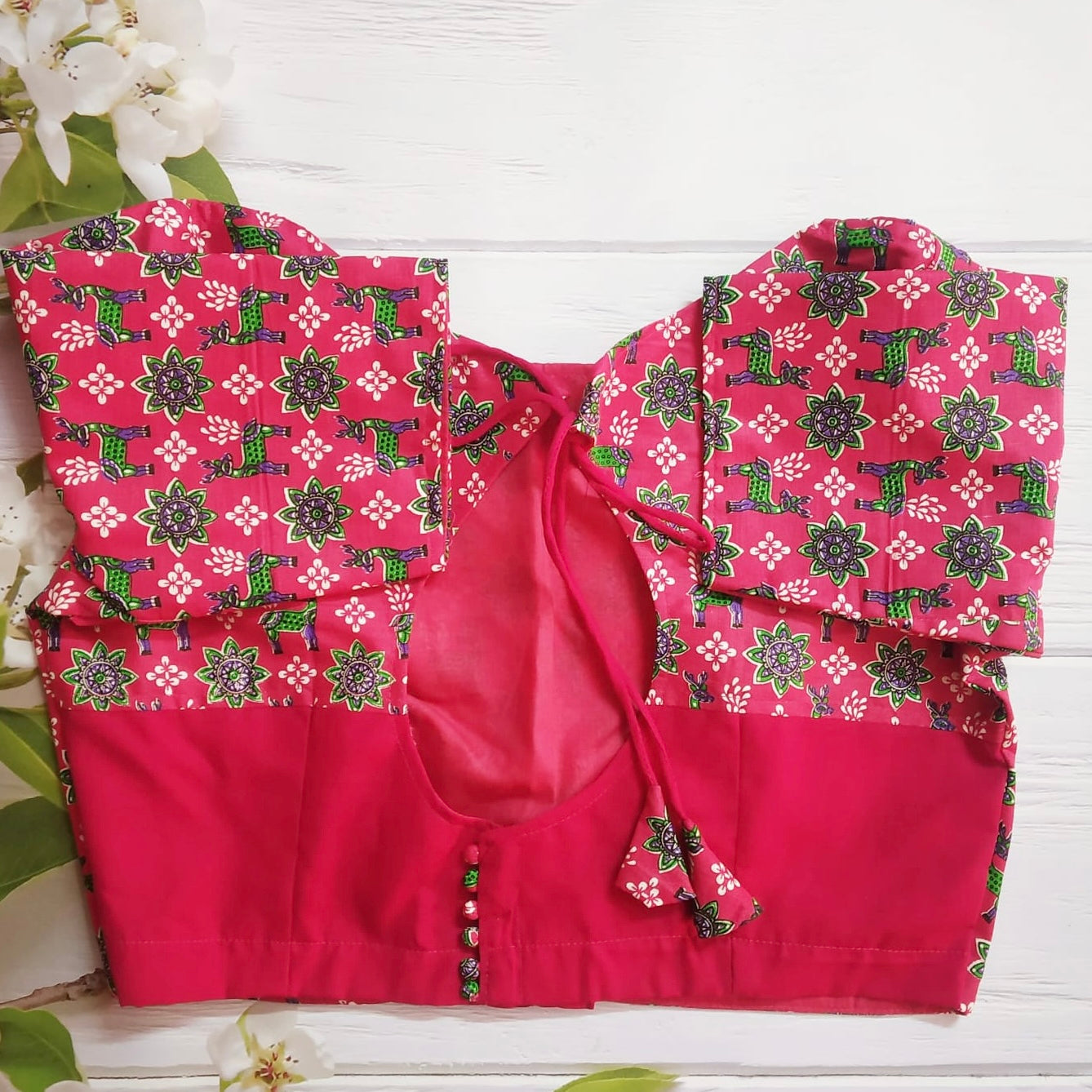 Kalamkari Readymade Blouse ( Size 36 with alterable margin up to 40)