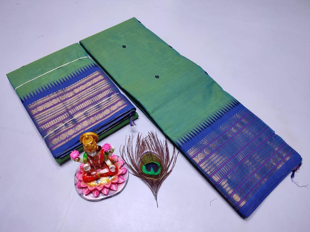 Pure kanchi border handloom chettinadu kandangi saree