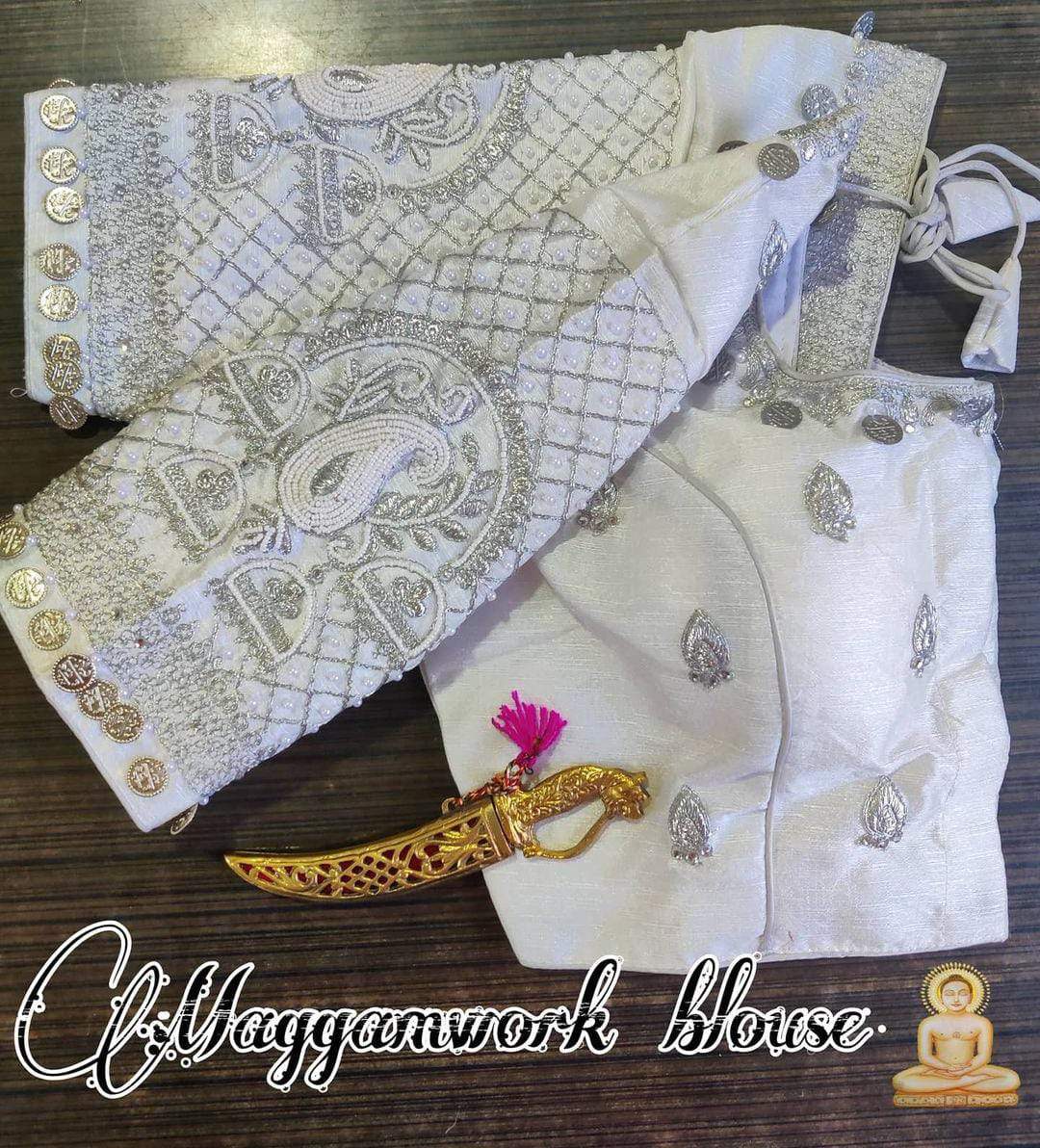 silver thread maggam work