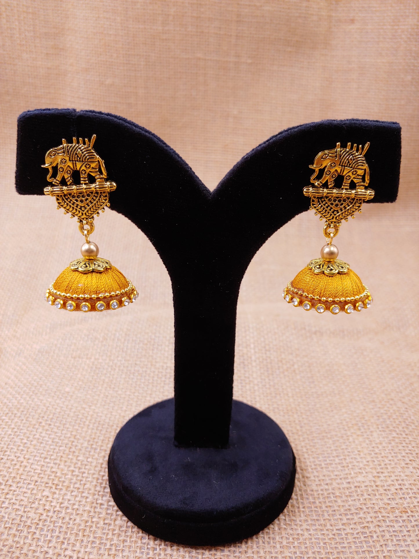 Traditional elephant Silk Thread Jhumkas