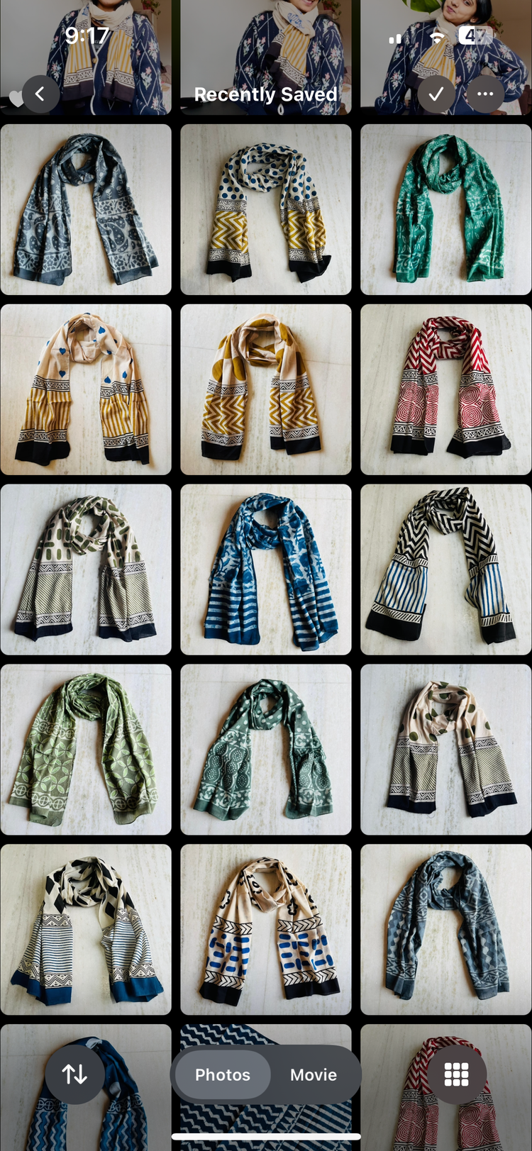 Handblock cotton stoles