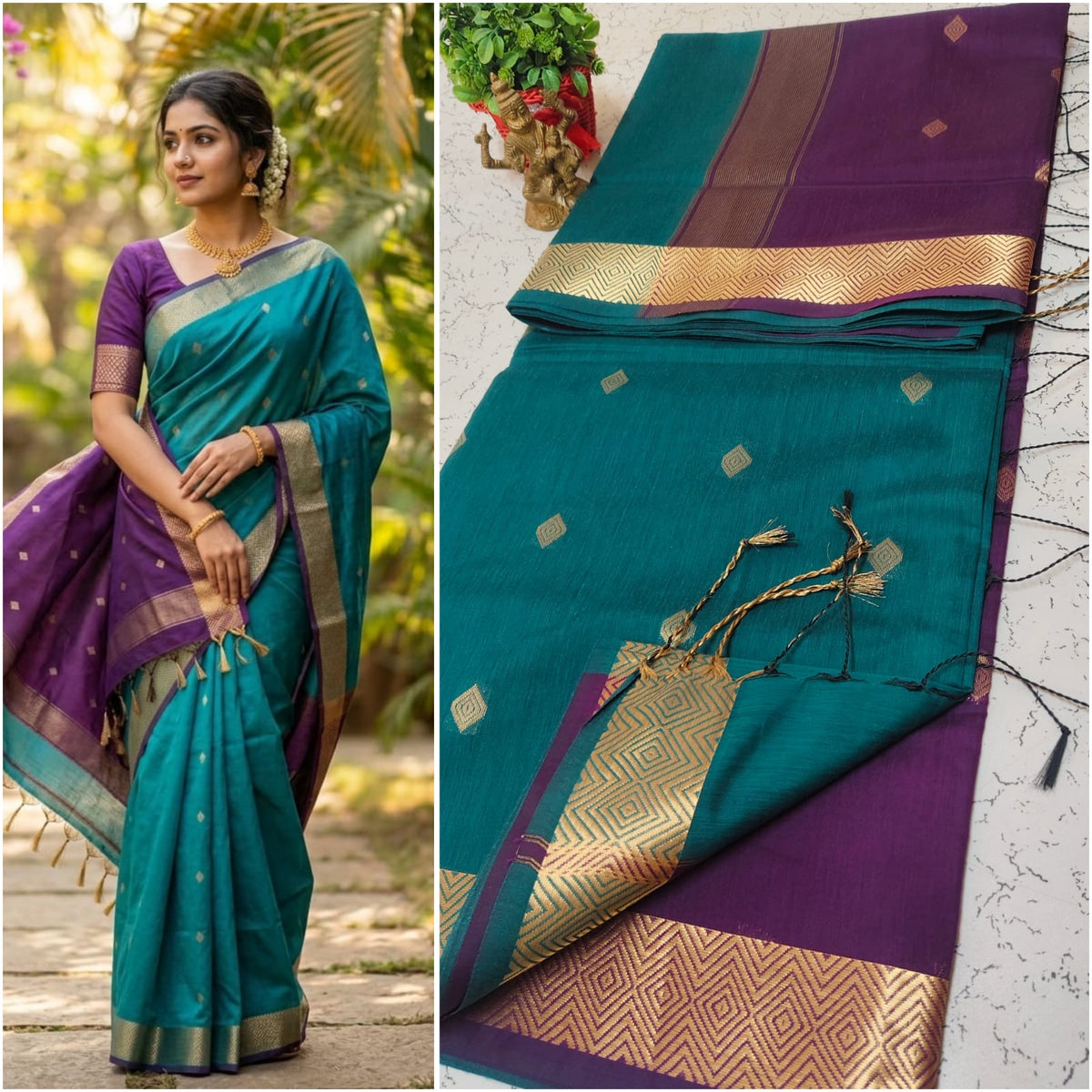 Pre order Nayan inspired Silk Cotton saree Model kalyani cotton sarees 2nd set - weaved on orders