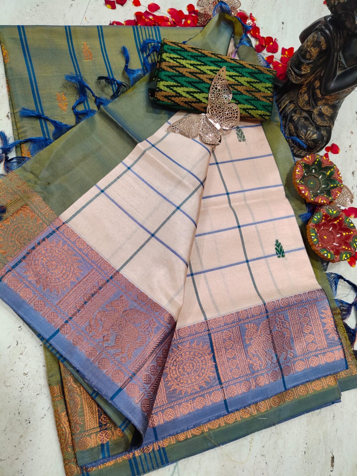 Vegan Banana Pith Silk Saree without blouse