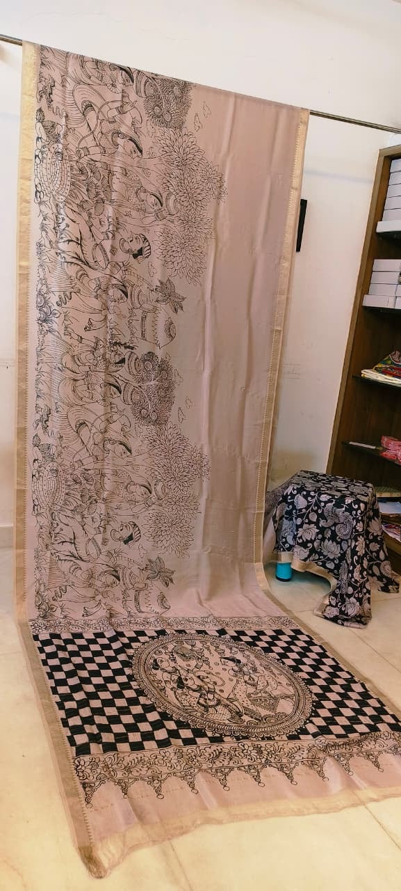 Chanderi silk pen kalamkari sarees