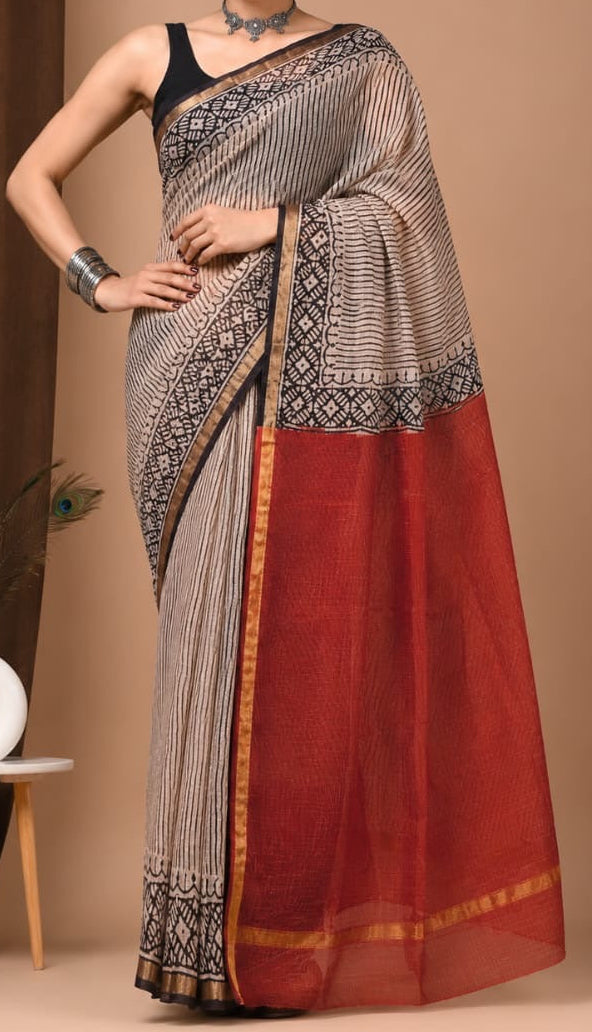New Unique collection of Colourful Bagru Hand block printed kota doriya sarees with blouse