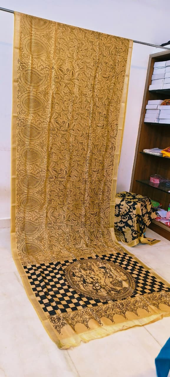 Chanderi silk pen kalamkari sarees
