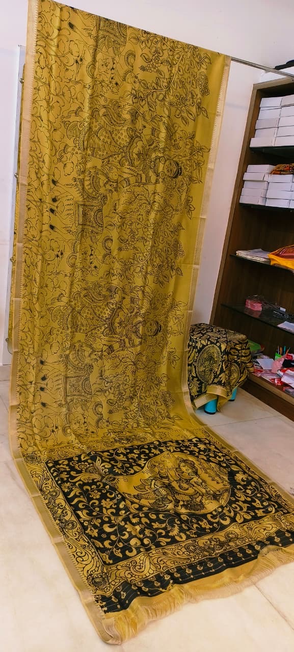 Chanderi silk pen kalamkari sarees