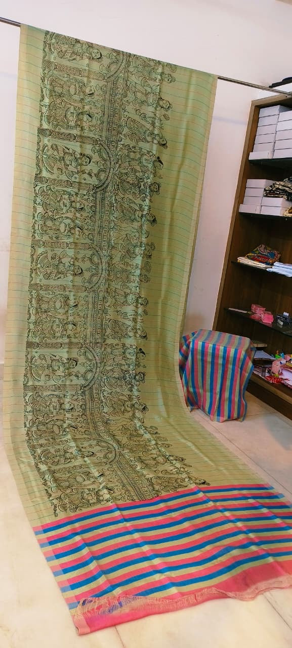 Chanderi silk pen kalamkari sarees