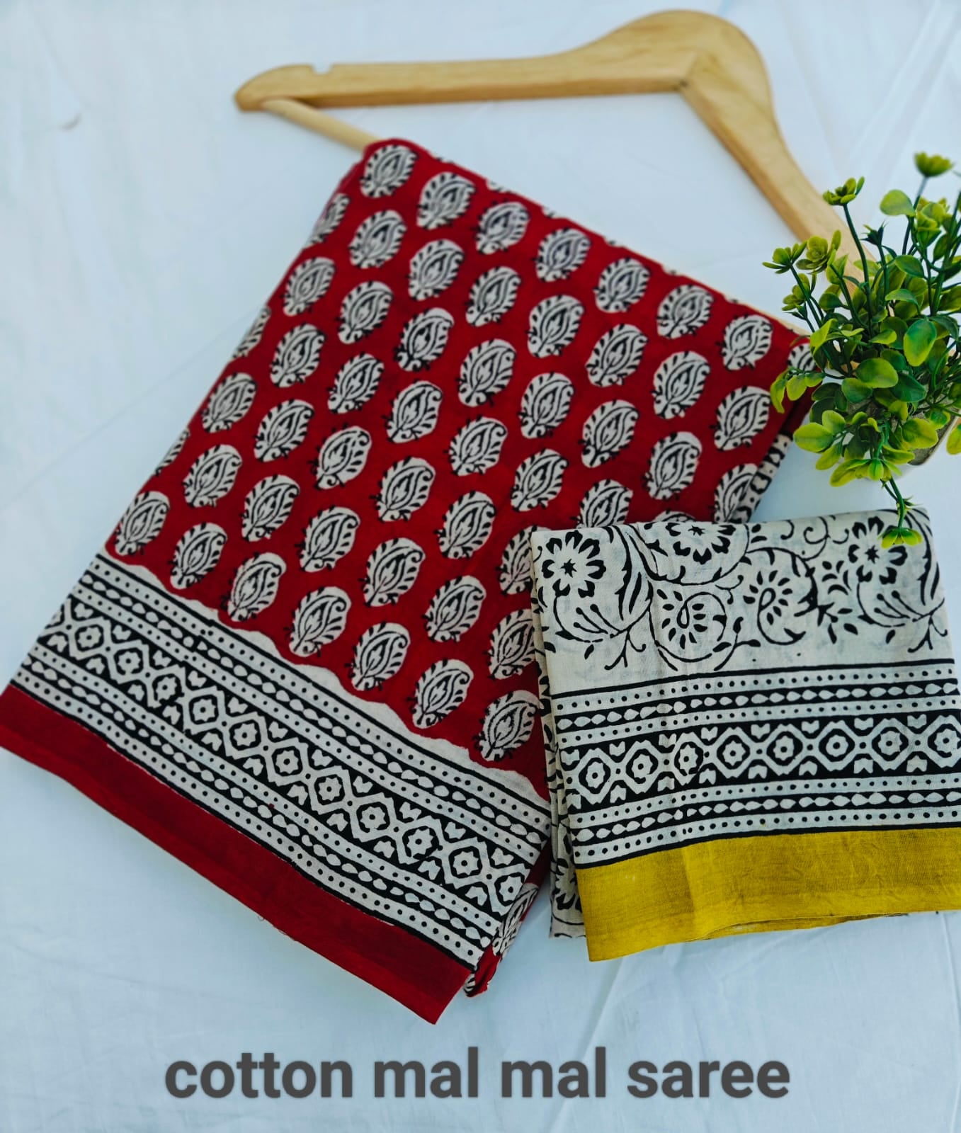 Pre-Order Bagru handBlock Print Cotton mulmul Sarees With Running Blouse
