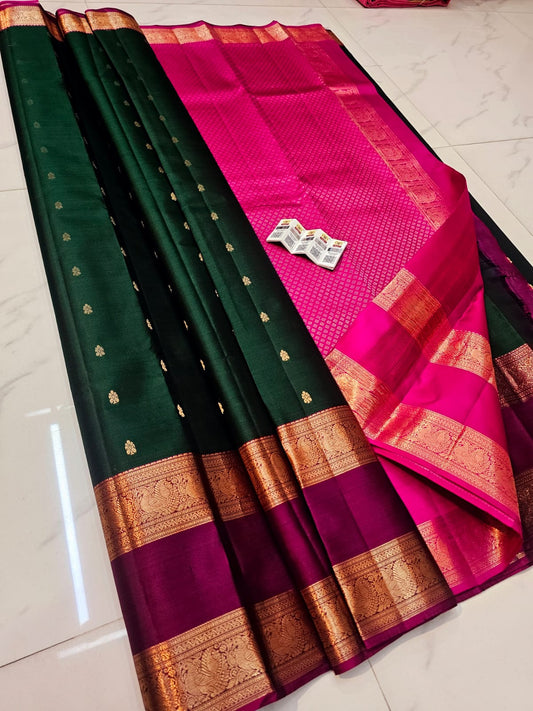 Pre order pure kanchipuram fancy gap border silk sarees : DM screenshot or link to check availability & book
