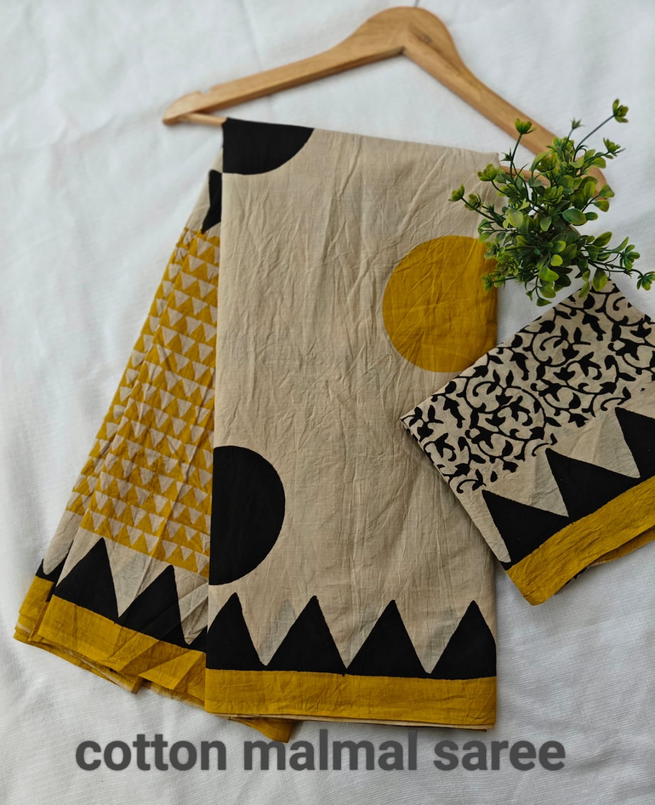 Pre-Order Bagru handBlock Print Cotton mulmul Sarees With Running Blouse