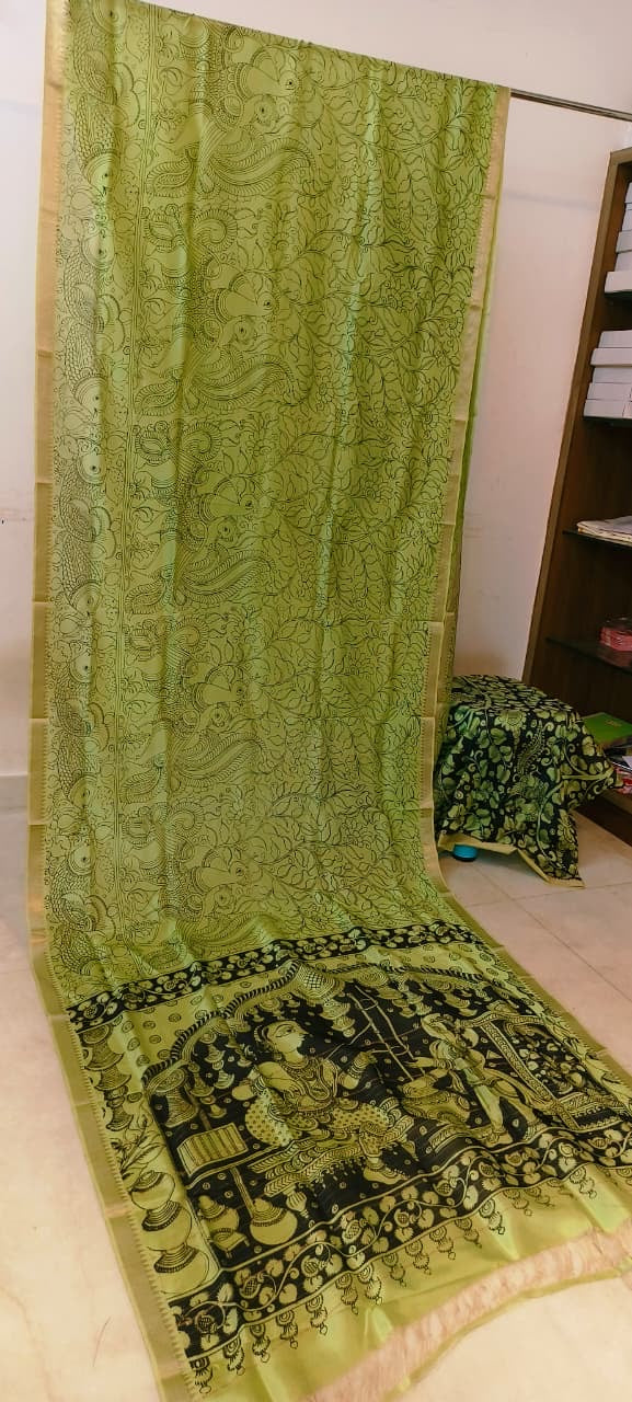 Chanderi silk pen kalamkari sarees