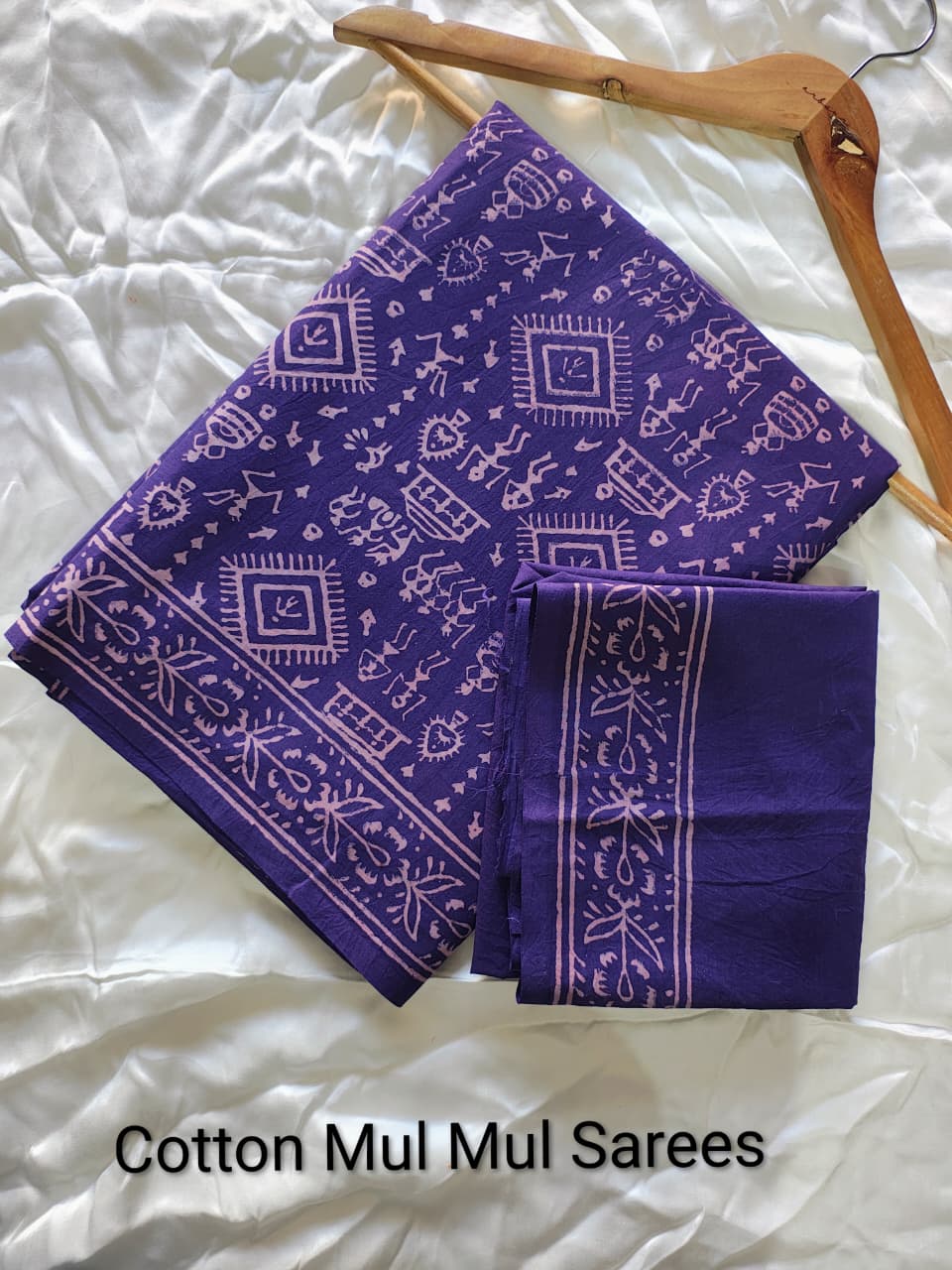 Pre-Order Bagru handBlock Print Cotton mulmul Sarees With Running Blouse