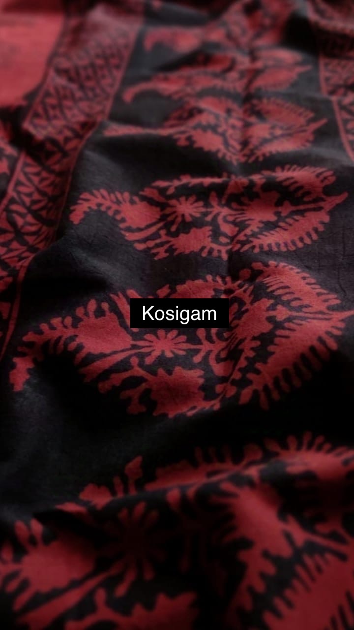 Soft hand printed premium mulmul cotton saree with blouse immediate shipment