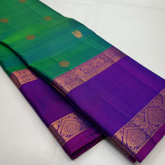 Pure handloom Kanchipuram silk saree with retta border design