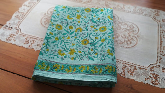 Soft hand printed premium mulmul cotton saree with blouse