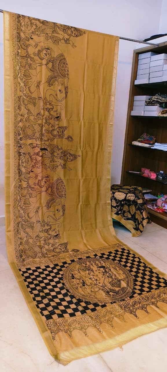 Chanderi silk pen kalamkari sarees