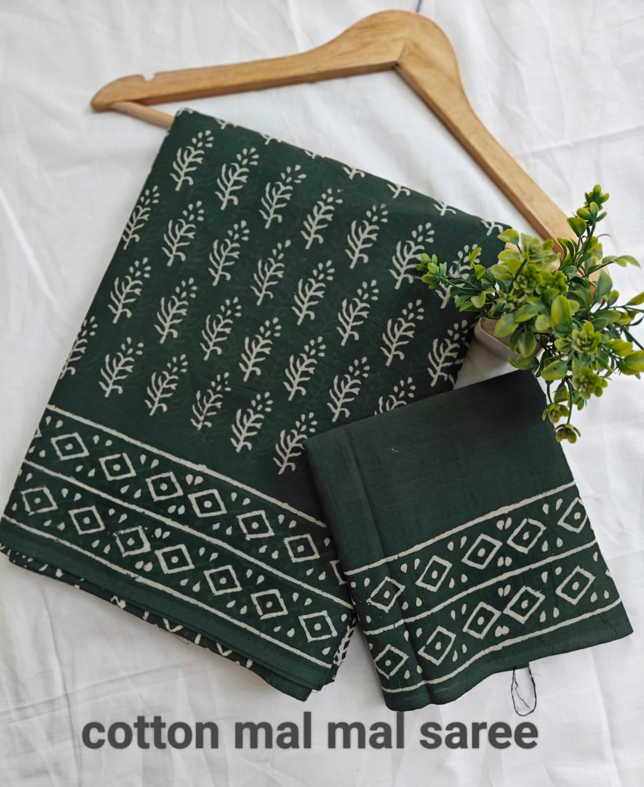 Pre-Order Bagru handBlock Print Cotton mulmul Sarees With Running Blouse