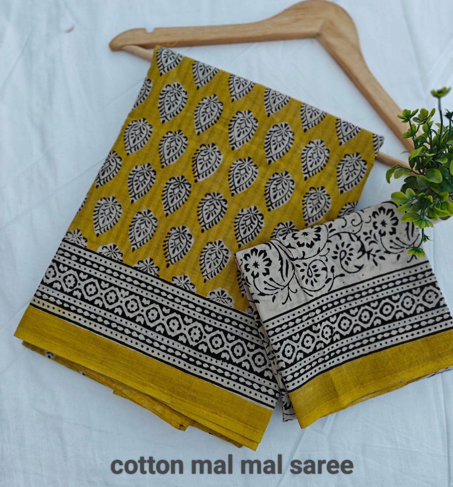 Pre-Order Bagru handBlock Print Cotton mulmul Sarees With Running Blouse