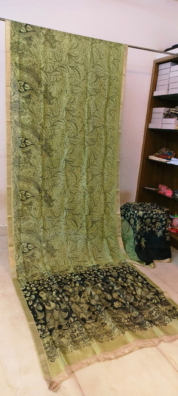 Chanderi silk pen kalamkari sarees