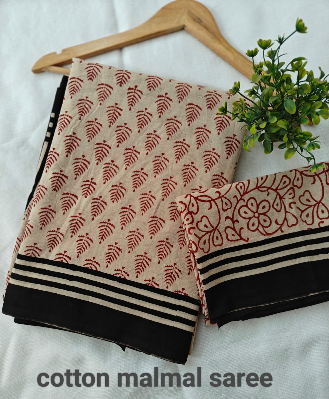 Pre-Order Bagru handBlock Print Cotton mulmul Sarees With Running Blouse
