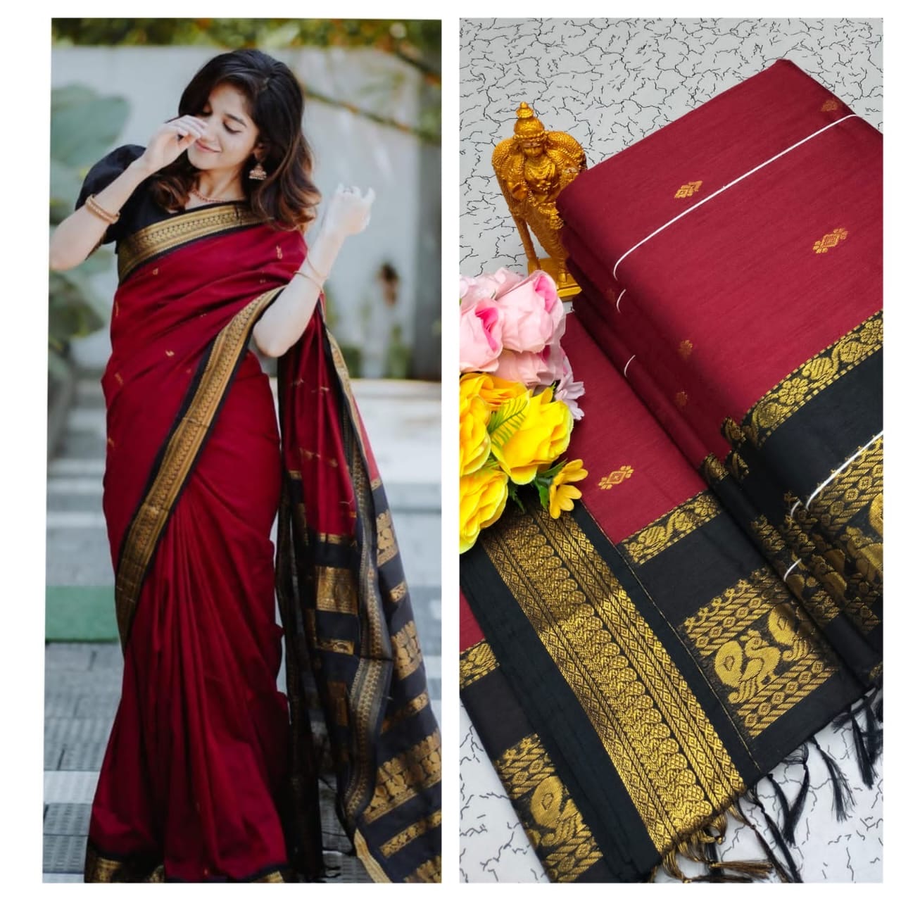 Premium Quality Kalyani cotton saree/Lata Gadwal Paithani