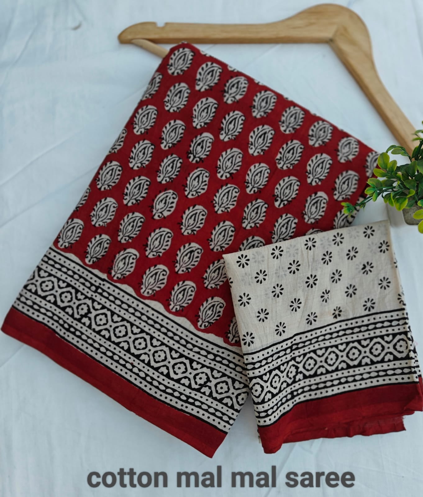Pre-Order Bagru handBlock Print Cotton mulmul Sarees With Running Blouse