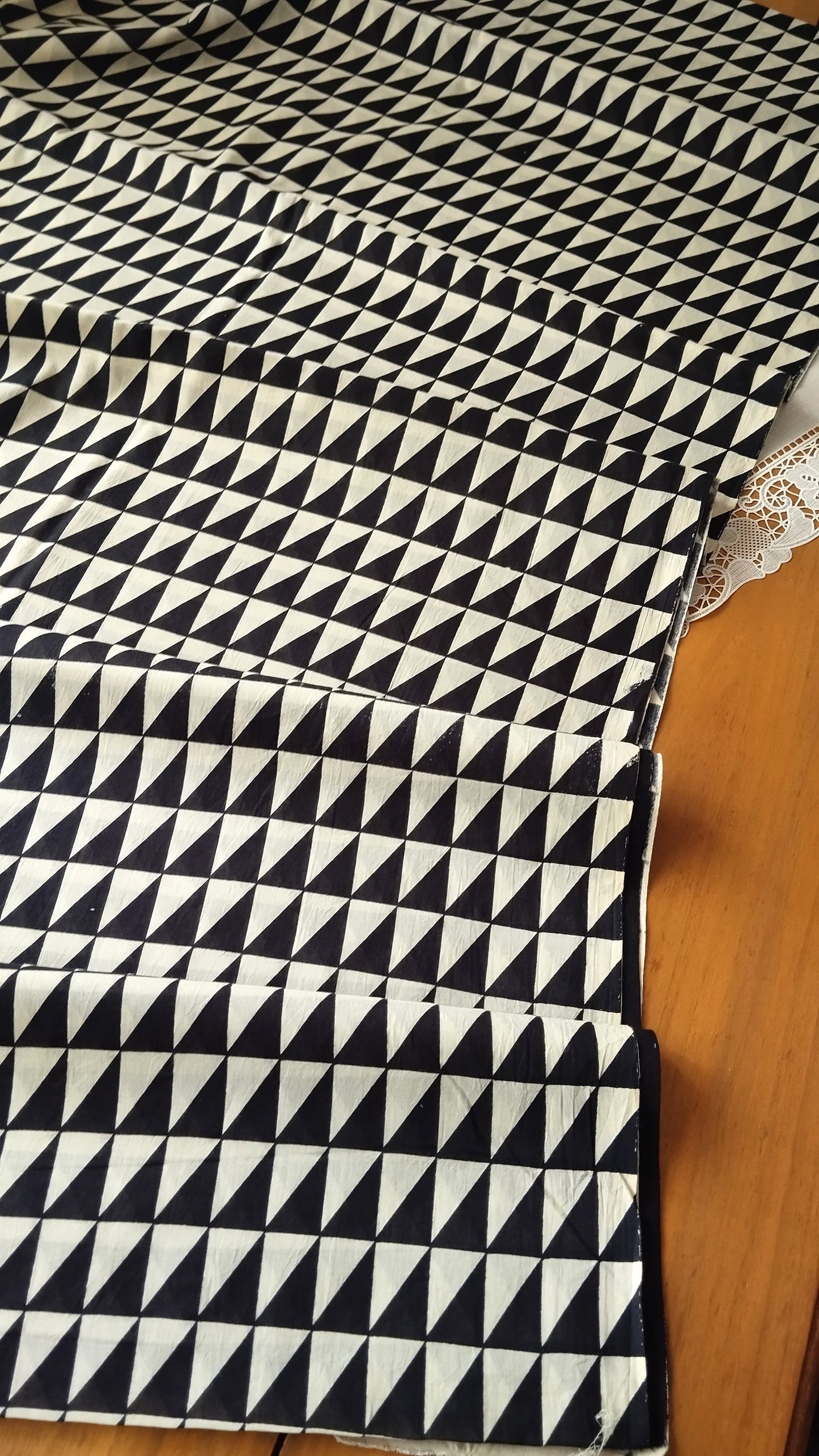 Very Soft geometric printed black mulmul cotton saree with blouse