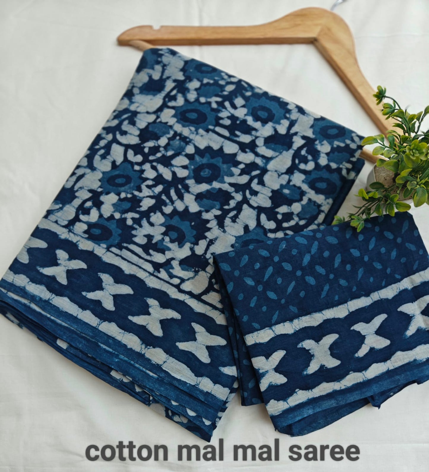 Pre-Order Bagru handBlock Print Cotton mulmul Sarees With Running Blouse