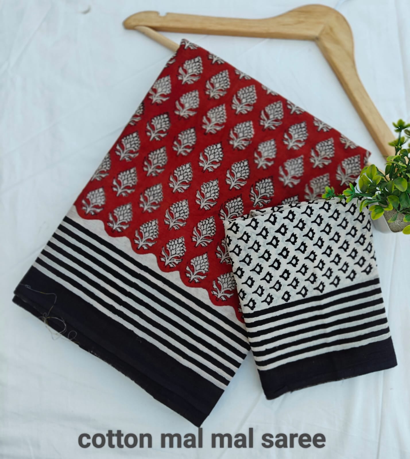 Pre-Order Bagru handBlock Print Cotton mulmul Sarees With Running Blouse
