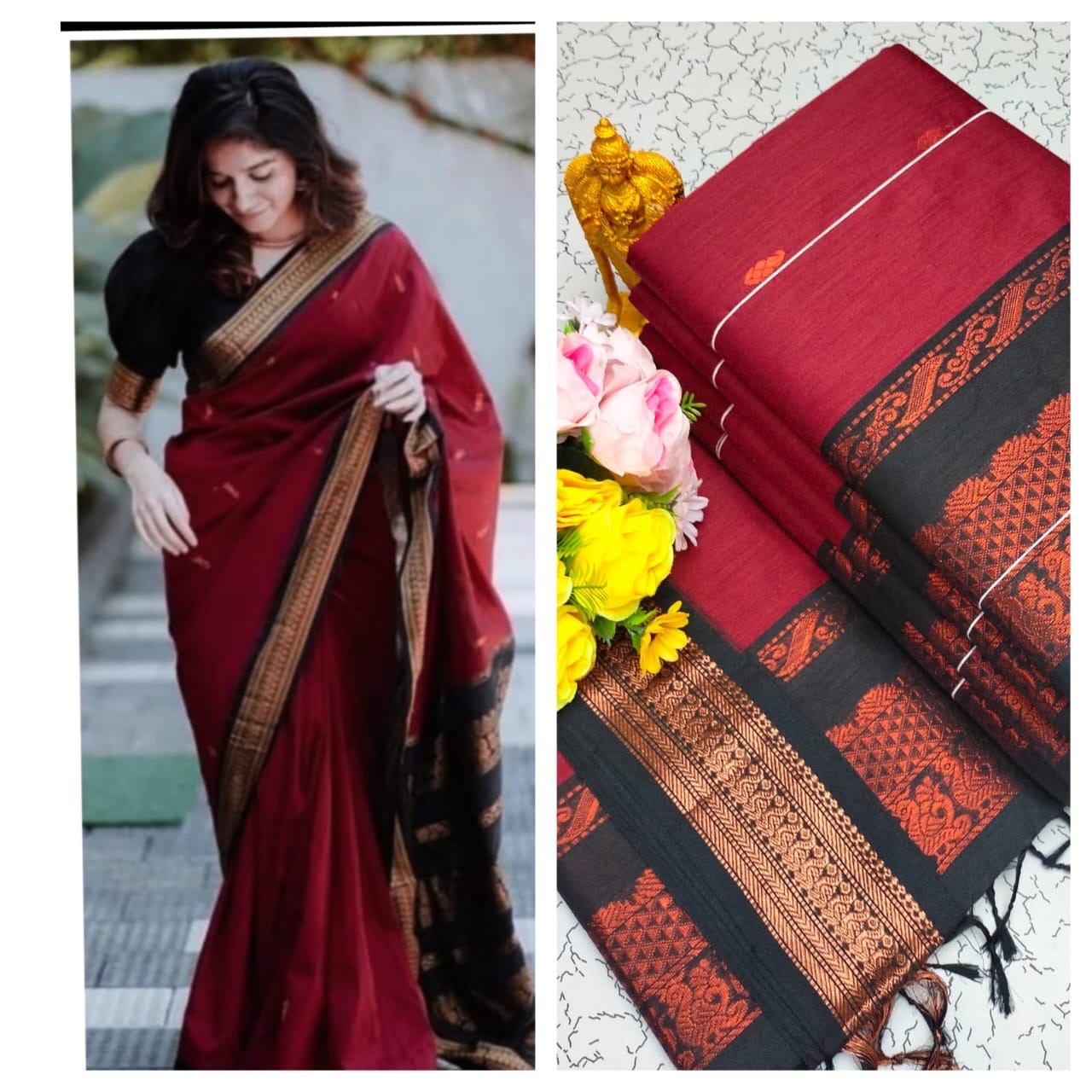 Premium Quality Kalyani cotton saree/Lata Gadwal Paithani