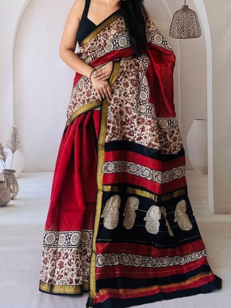 Trendy colorful modal silk saree : maheswari silk: ready for delivery