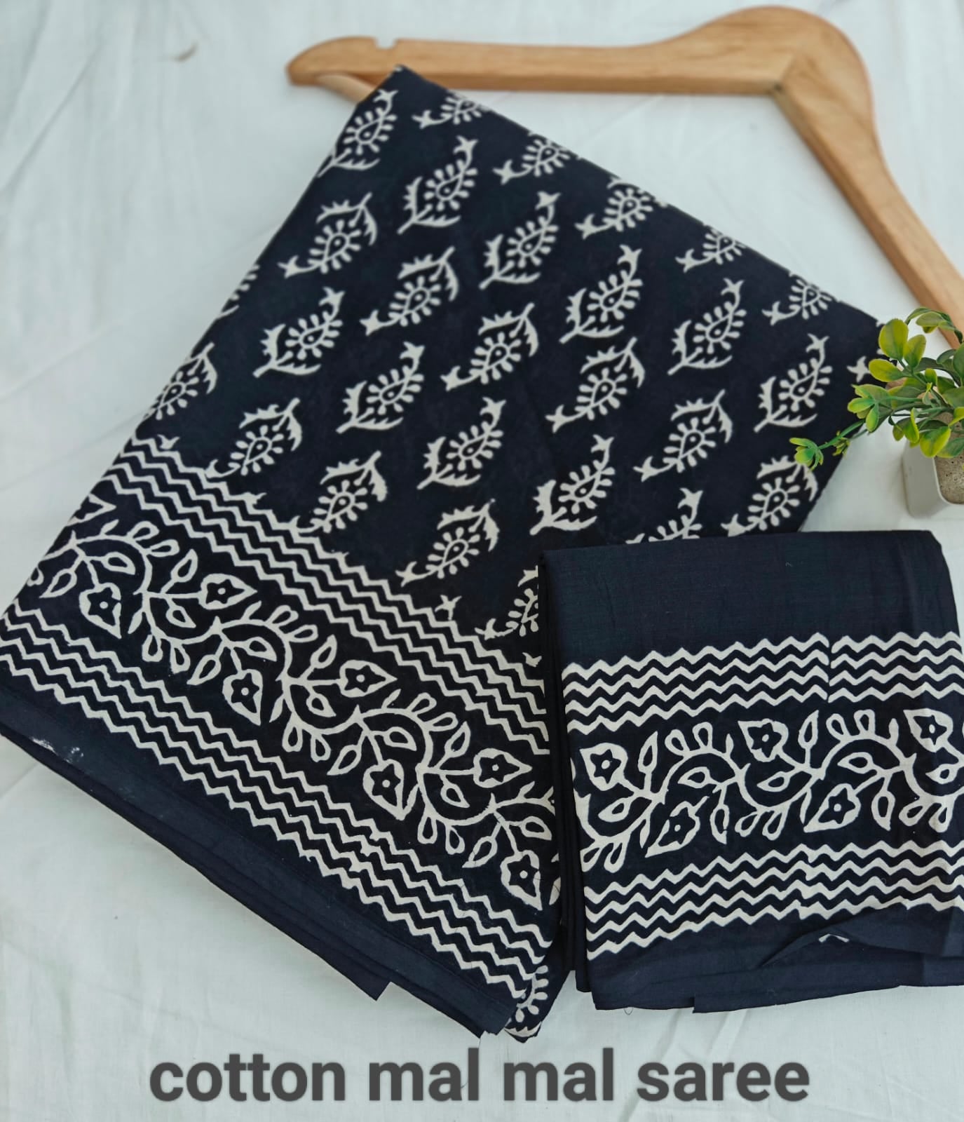 Pre-Order Bagru handBlock Print Cotton mulmul Sarees With Running Blouse