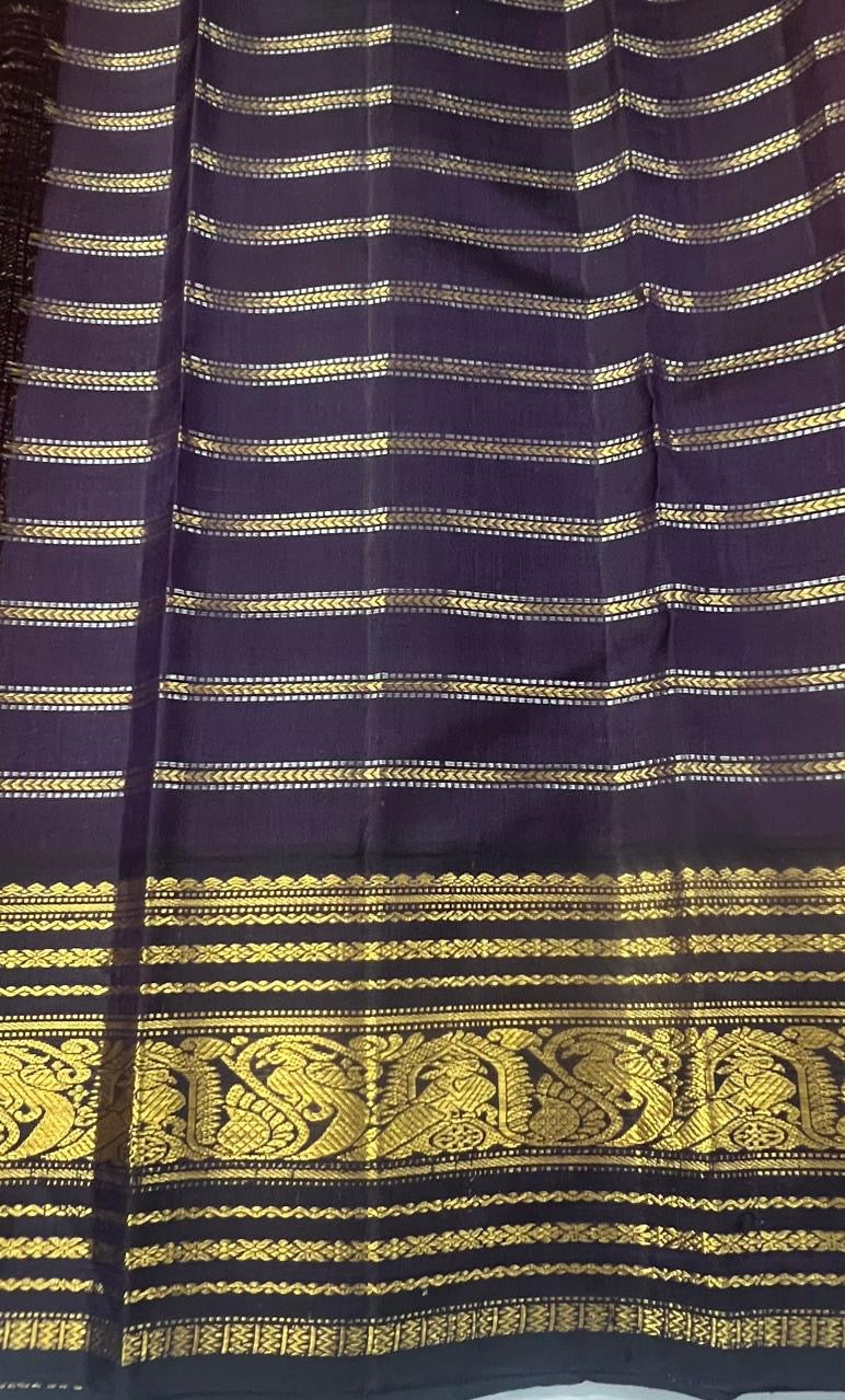 KANCHIPURAM PURE SILK HANDLOOM SAREE WITH 2G JARI : New Arrival unique piece : ORANGE LOVE