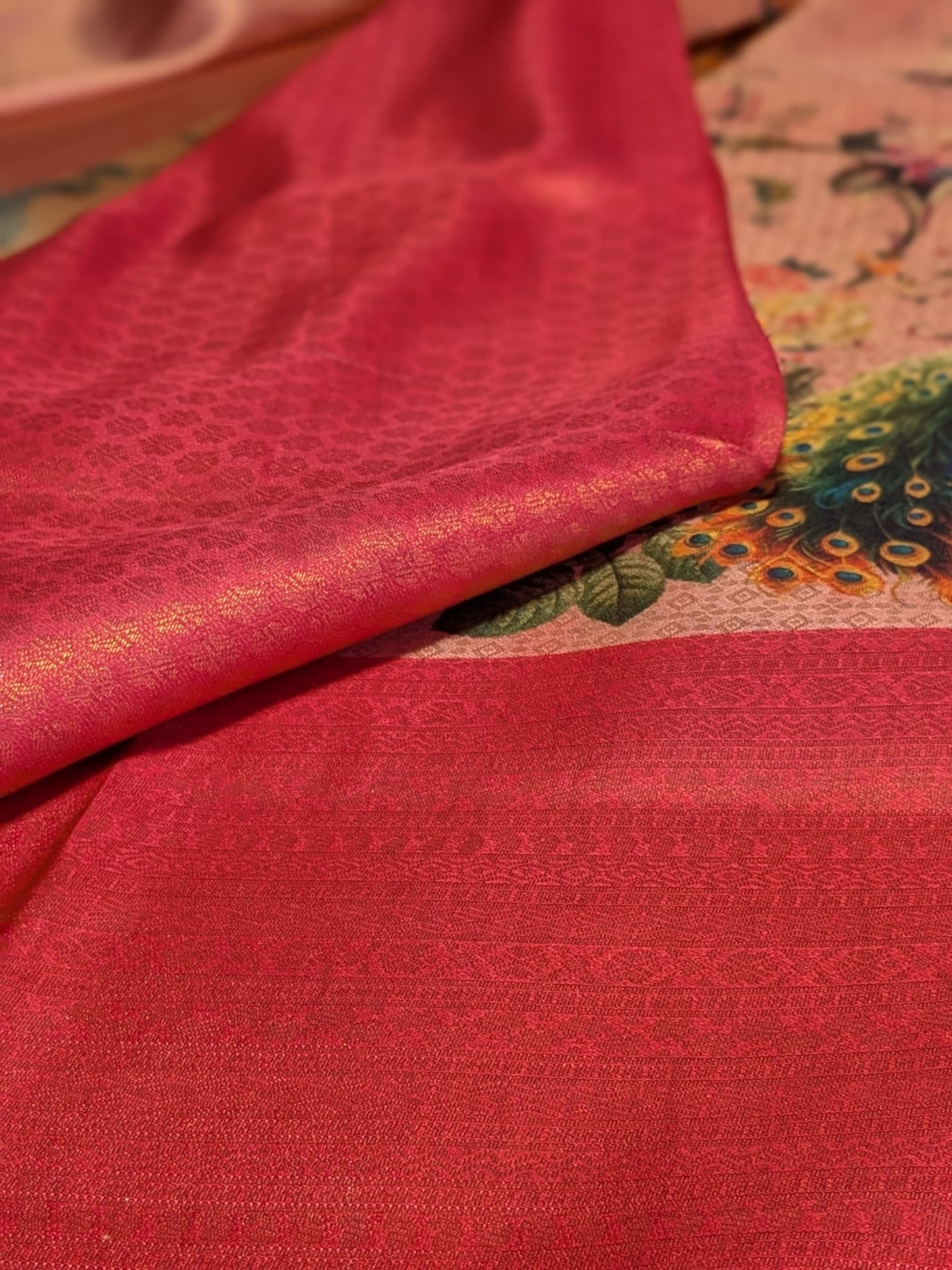 Premium digital floral softy copper zari kubera pattu saree