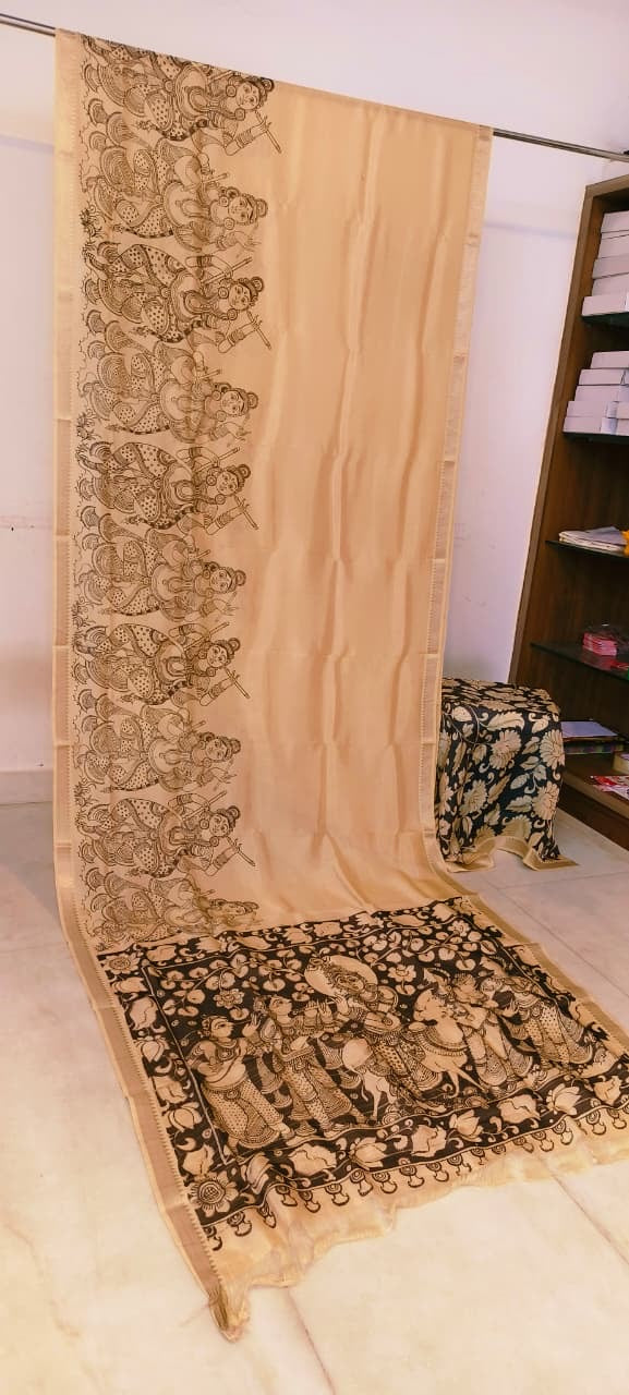 Chanderi silk pen kalamkari sarees