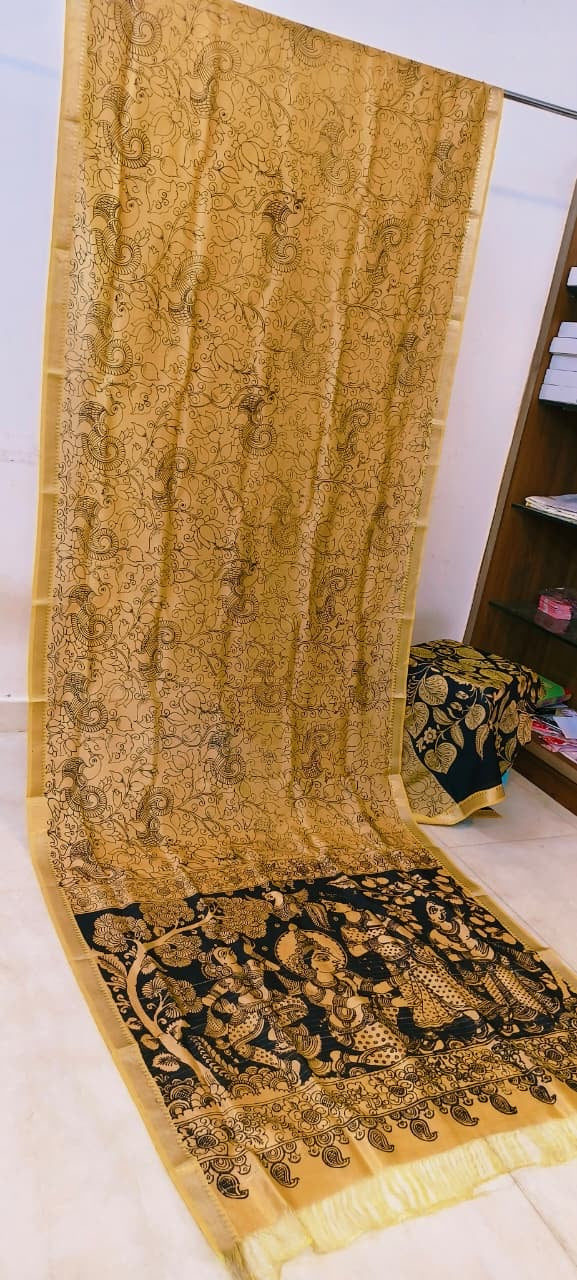 Chanderi silk pen kalamkari sarees