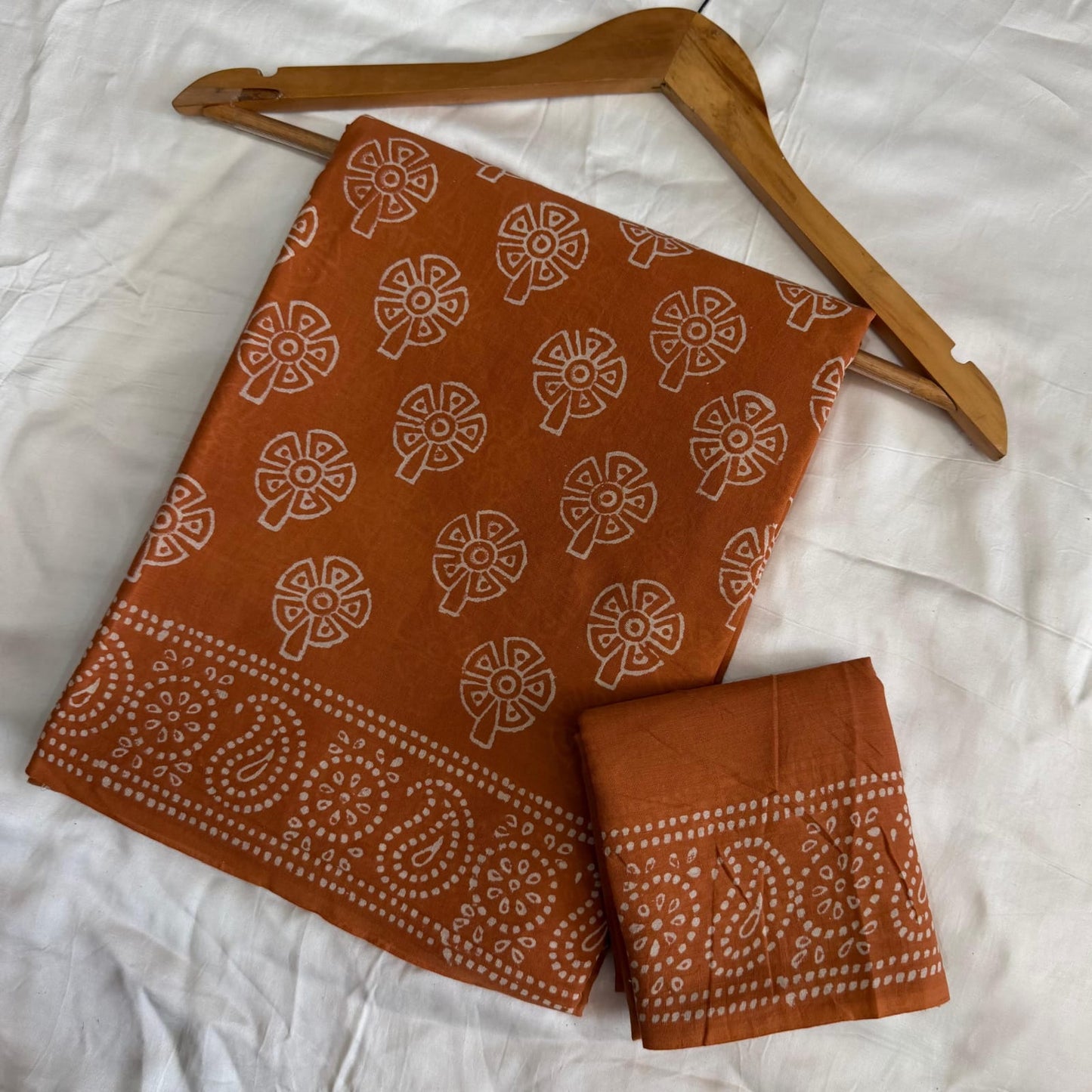 Pre-Order Bagru handBlock Print Cotton mulmul Sarees With Running Blouse