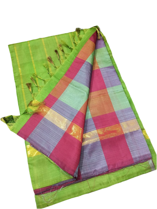 10 yards multicolour madisar vaazhaipattu saree without blouse