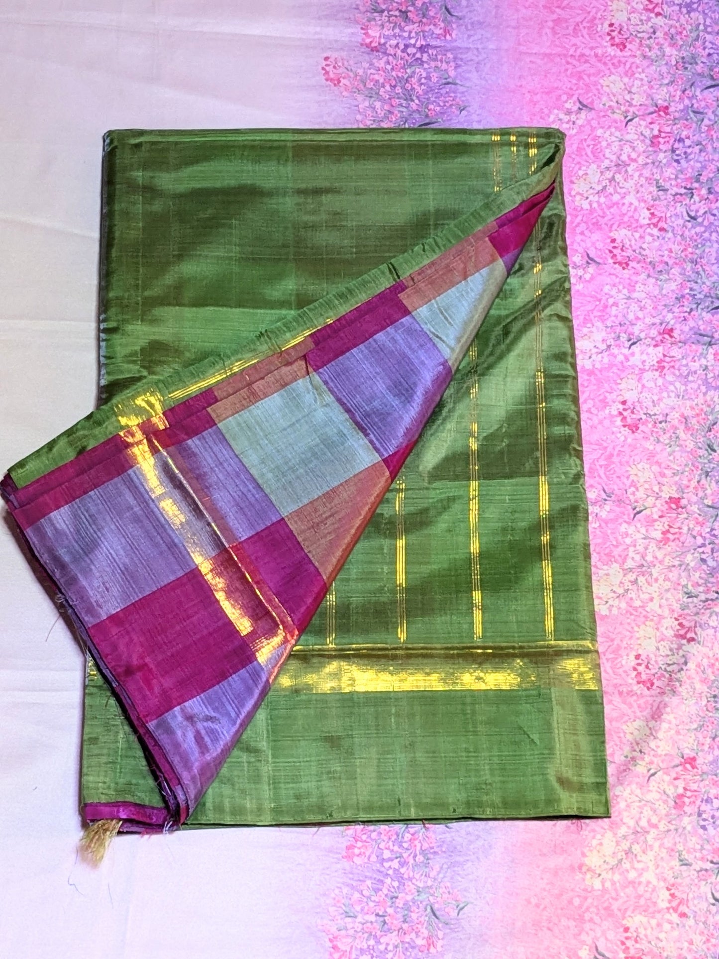 10 yards multicolour madisar vaazhaipattu saree without blouse