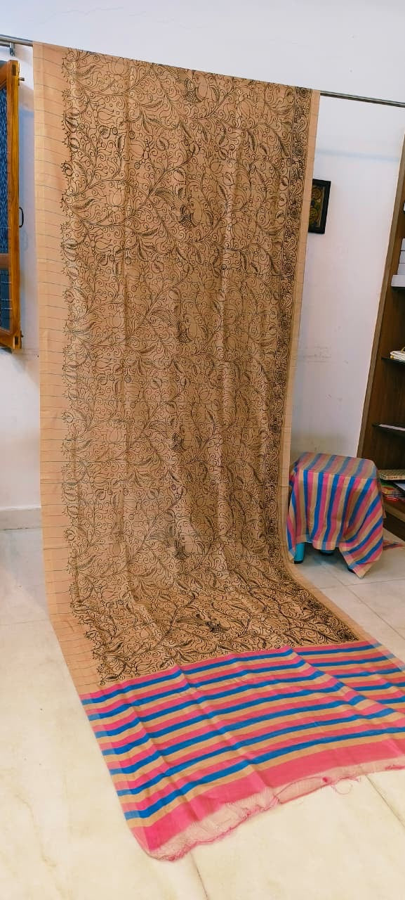 Chanderi silk pen kalamkari sarees