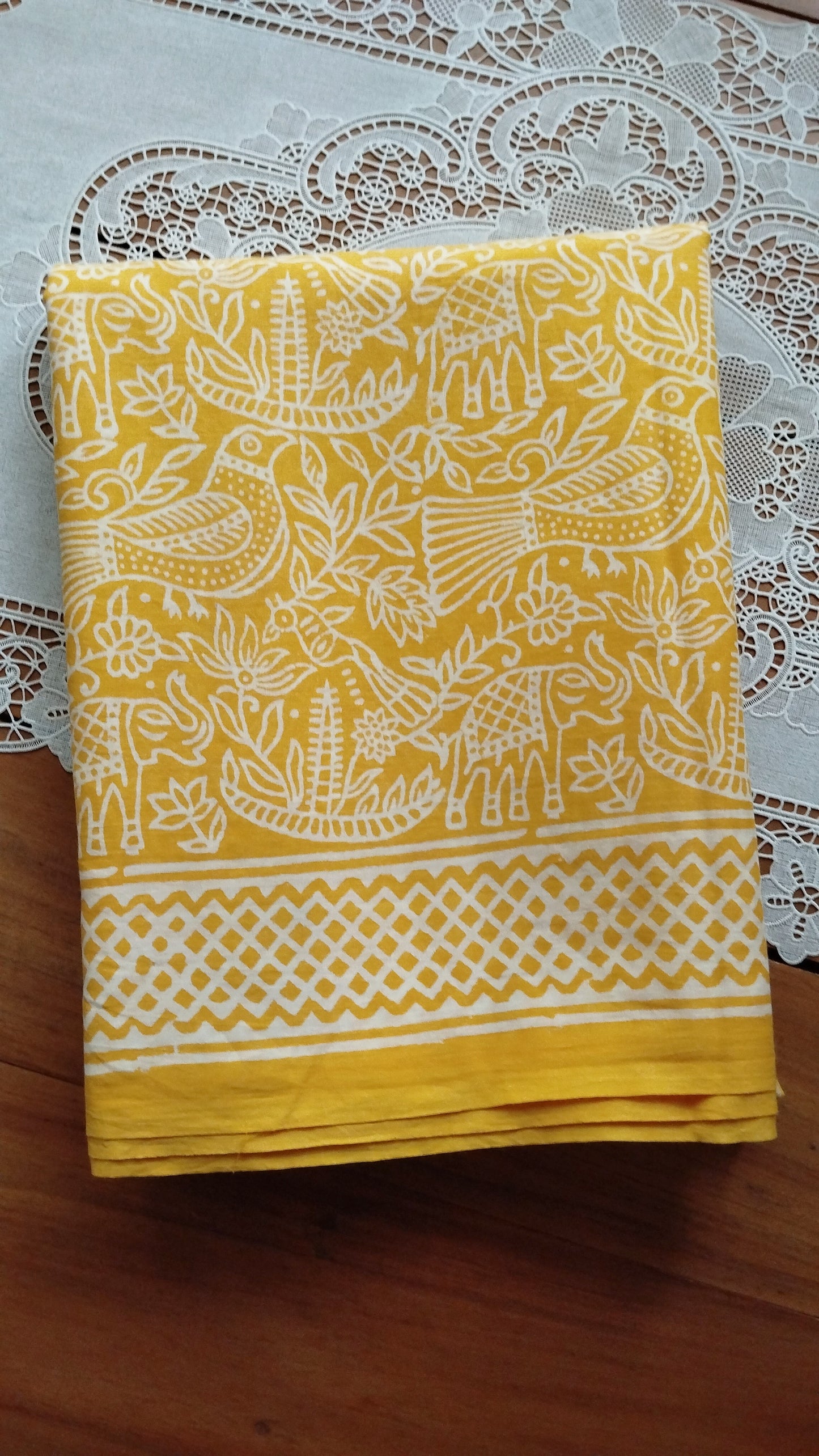 Soft hand printed premium mulmul cotton saree with blouse