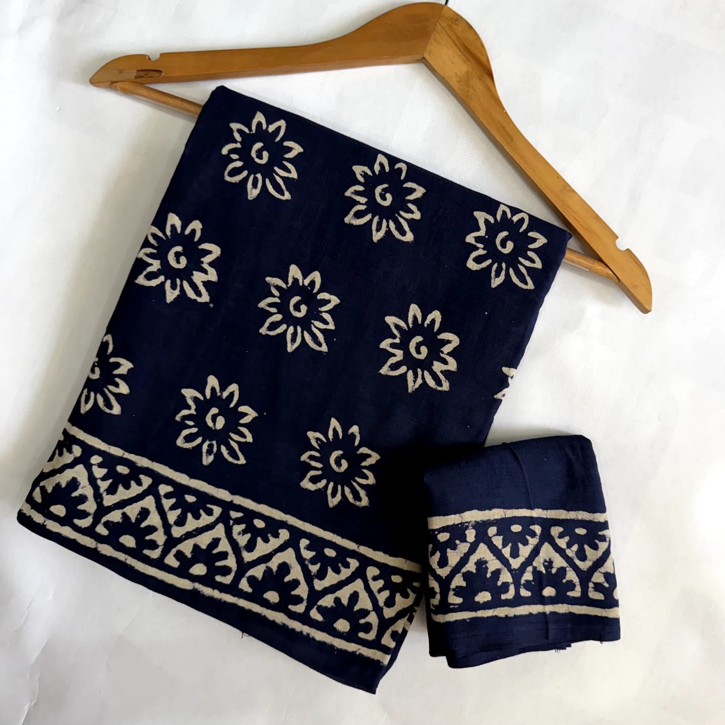Pre-Order Bagru handBlock Print Cotton mulmul Sarees With Running Blouse