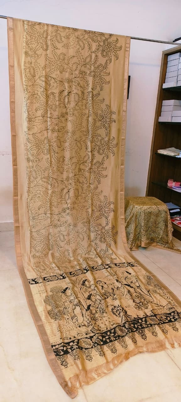 Chanderi silk pen kalamkari sarees